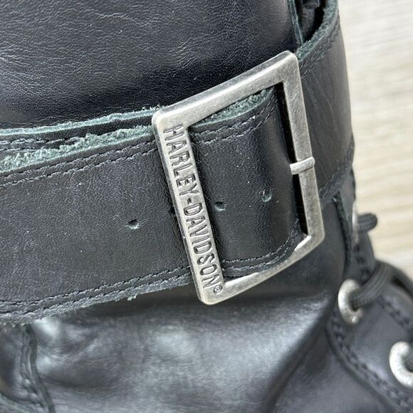 Harley-Davidson Jammie Women's Sz 8M Black Leather Buckle Zip Moto Boots D85259 - Picture 11 of 12